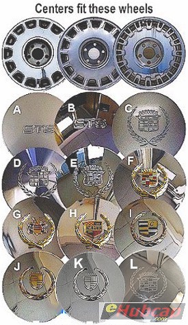 Cadillac deville gold clearance center caps